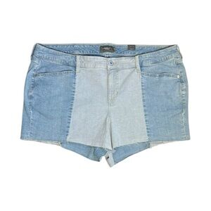 TORRID Jean Shorts Womens Plus 22 Patchwork Denim Streetwear Festival Casual NWT
